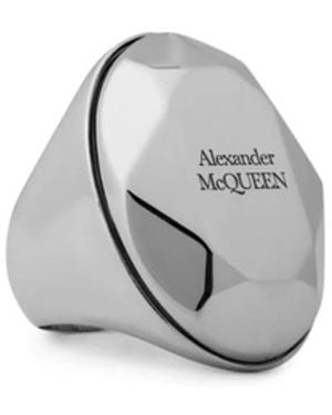 McQueen Faceted Stone Ring - Grau