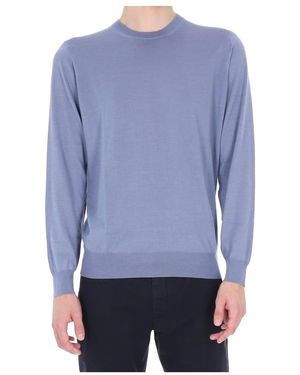 Drumohr Truien & Vesten ,Blauw ,Wol Ronde Hals Gebreide Kleding