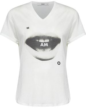 Fendi Ti Amo V-Neck T-Shirt - Wit