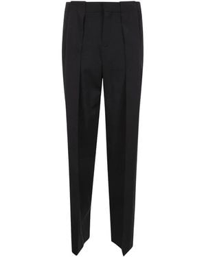 Balmain Pleated Grain De Poudre Broeken - Zwart