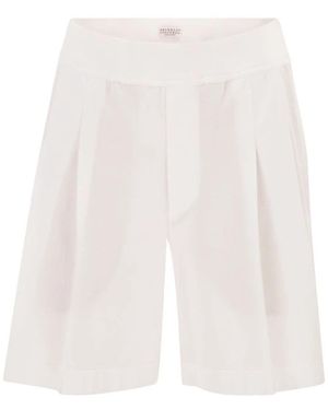 Brunello Cucinelli Korte Broeken ,Wit ,Katoen Active Shorts