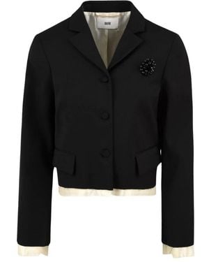 SOLOTRE Boxy Single-Breasted Jas - Zwart