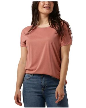Moss Copenhagen Tops ,Oranje ,Polyester Fenya Modal Tee - Rood