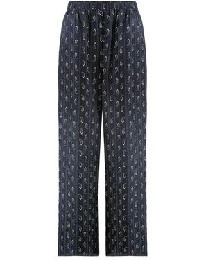 Tory Burch Relaxed-Fit Jacquard Broek - Blauw