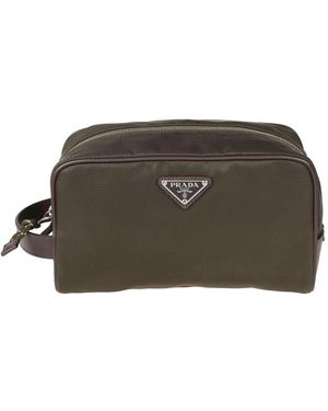 Prada Speedrock Clutch Bag Mit Logo-Plakette - Braun