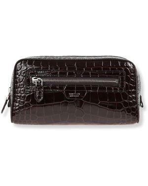 Tom Ford Ledertasche Mit Krokodilleder-Effekt - Schwarz