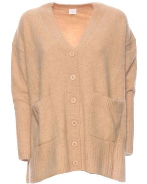 C.T.Plage Zachte Gebreide Cardigan Licht Oranje - Naturel