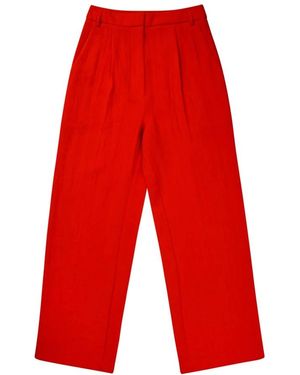 Munthe Broeken ,Rood ,Klassieke Pantalon