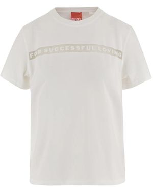 DIESEL T-Shirt Met Ronde Hals - Wit
