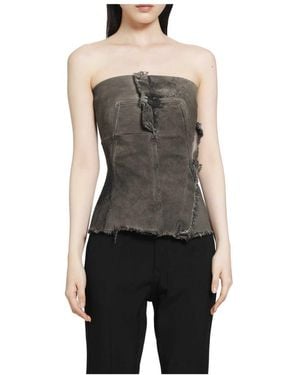 Rick Owens Denim Bustier Top - Schwarz