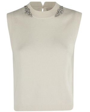 Semicouture Round-Neck Knitwear - Naturel