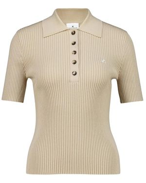 Courreges Iconic Geripptes Polo-Shirt - Natur