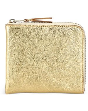 Comme des Garçons Accessoires ,Geel ,Leer Portemonnee Met Rits - Metallic