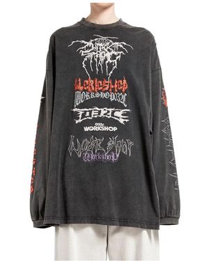 032c Oversized Longsleeve Telepresence Print - Schwarz