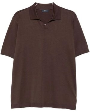 Herno Tops ,Bruin ,Katoen Polo Shirt