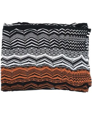 Missoni Gestrickter Schal Chevron Stil - Schwarz