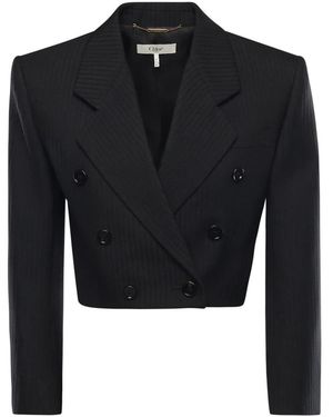Chloé Jassen ,Zwart ,Wol Blazers - Blauw