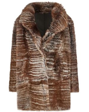 DROMe Jassen ,Bruin ,Jas Van Imitatiebont & Shearling
