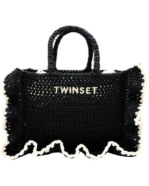 Twinset Tassen ,Zwart ,Polyester Medium Tote Bag
