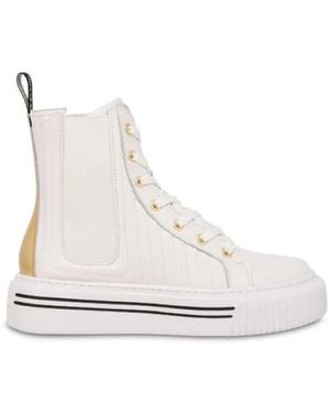 Pollini Schoenen ,Wit ,Hoge Vetersneakers