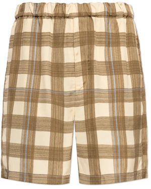 Jil Sander Korte Broeken ,Shorts Met Ruitpatroon - Naturel
