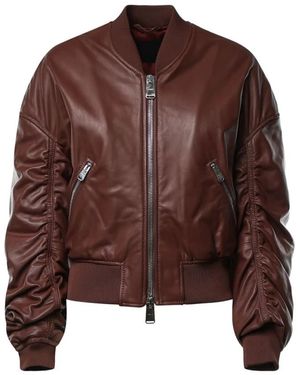 Dondup Jassen ,Bruin ,Leer Dj 800 Pl 0511D Bomberjack