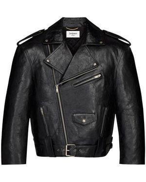 Saint Laurent Leather Jackets - Black