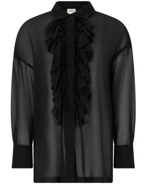 P.A.R.O.S.H. Overhemden ,Zwart ,Shirt Met Ruches