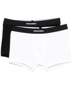 DSquared² Ondergoed ,Veelkleurig ,Katoen Basic Trunk Twin Pack - Zwart