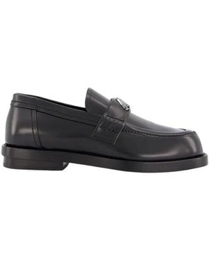 McQueen Schwarze Leder Penny Loafers