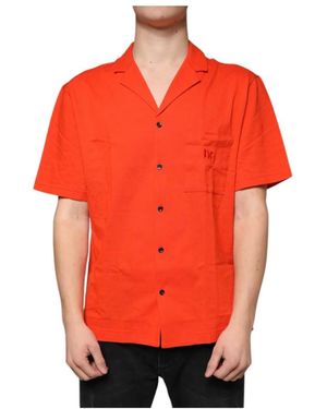Dolce & Gabbana Oranges Baumwoll-Polohemd Mit Logo - Rot