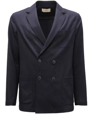 Altea Doppelreihiger Wollmischjacke - Blau