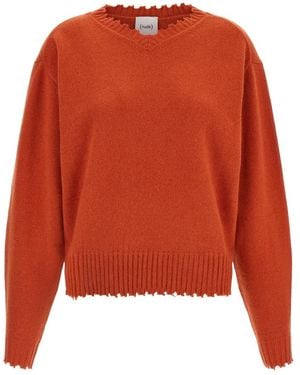 Nude V-Neck Knitwear - Orange