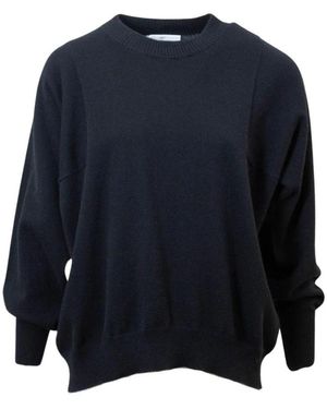 High Round-Neck Knitwear - Blue