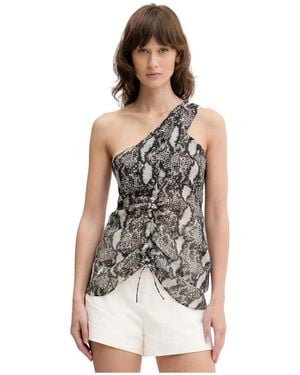 IRO Asymmetrische Drapierte Bluse - Schwarz