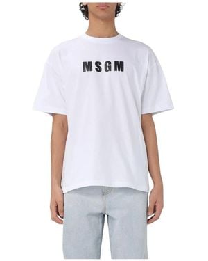 MSGM Logo T-Shirt Met Korte Mouwen - Wit
