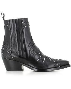 Sartore Cowboy & Biker Boots - Black