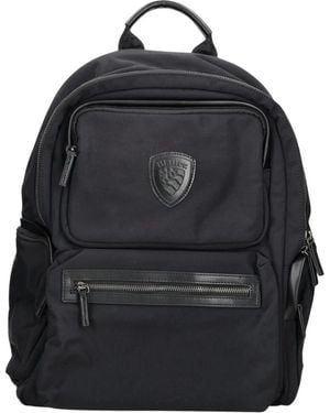 Blauer Pu/Cotton Polyester Rucksack - Schwarz