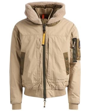 Parajumpers Beiger Bomberjacke Aus Baumwolle Mit Kapuze - Natur