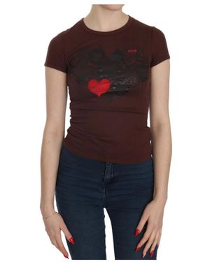 Exte Braune herzchen-print bluse - Schwarz