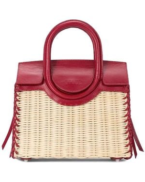 STAUD Tassen ,Veelkleurig ,Leer Maude Mini Wicker Carryall - Roze