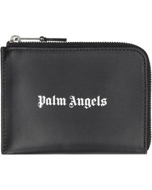 Palm Angels Accessoires ,Zwart ,Leer Logo Kaarthouder