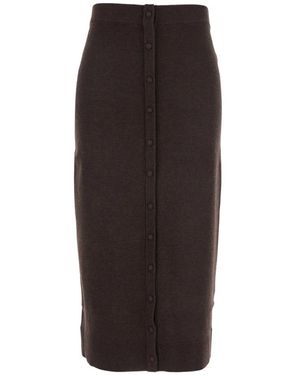 Victoria Beckham Midi-Rock Mit Knopfdetail Braun
