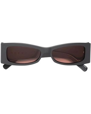 Marni Accessoires ,Grijs ,Effen Grijze Zonnebril - Bruin