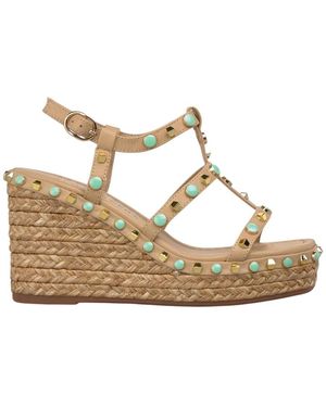 Alma En Pena. Schoenen ,Leer Esparto Sandal Body - Metallic