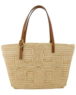 Tory Burch Tassen ,Leer Ella Stroo Mand Tassen - Metallic