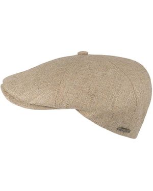 Hatland Chris Silk Flat Cap - Naturel