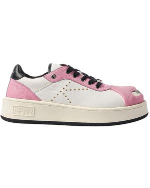 KENZO Schoenen ,Wit ,Leer Hoops Sneakers - Roze