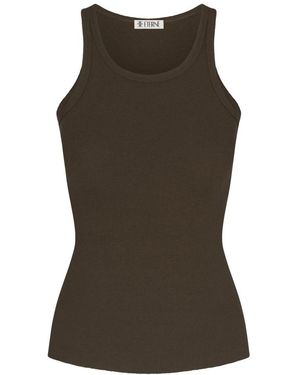 ÉTERNE High Neck Fitted Tanktop - Bruin