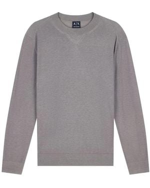 ARMANI EXCHANGE Regular Fit Pullover Aus Lyocell Und Wolle - Grau